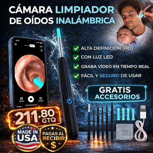 Limpia Oídos con Cámara HD – Mira y Limpia con Precisión Profesional